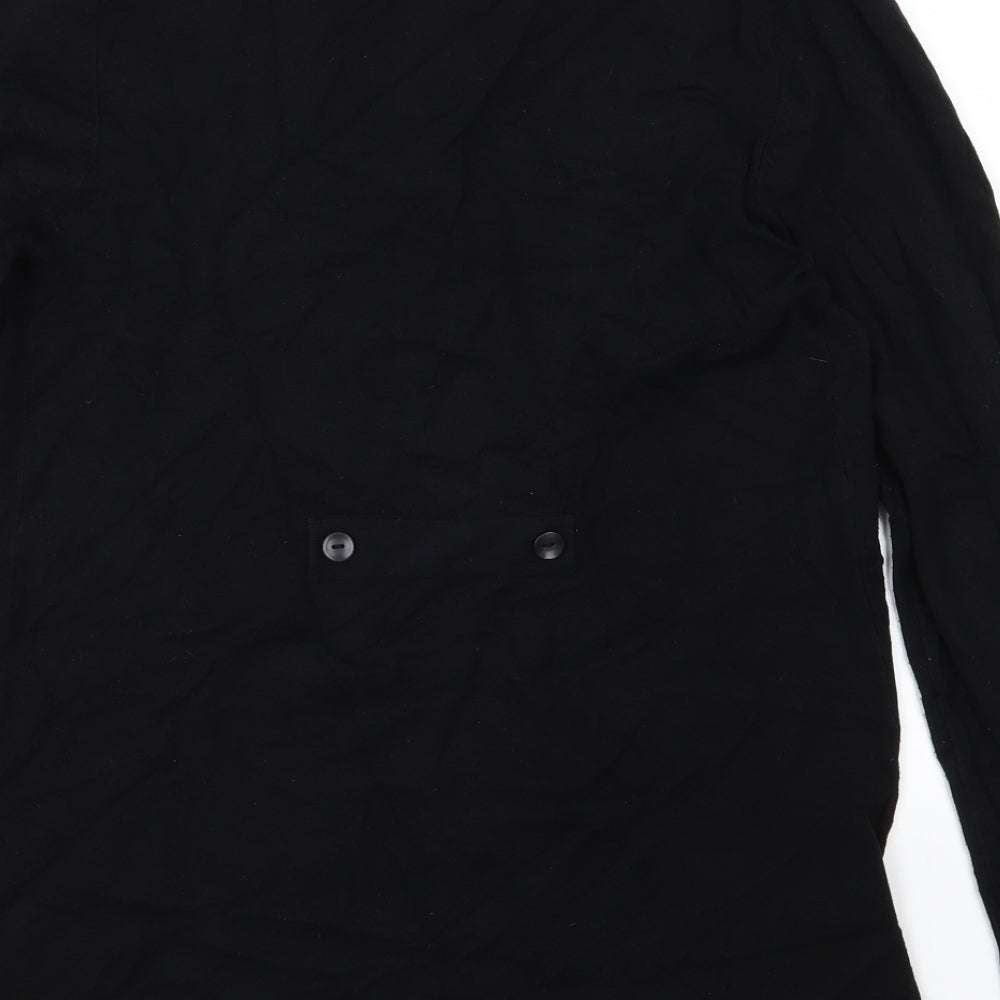 Brand and care label for M&Co women’s black knit cardigan jumper, size S