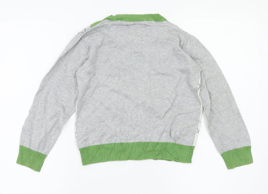 Next Girls Grey Argyle/Diamond Pullover Jumper Size 6 Years