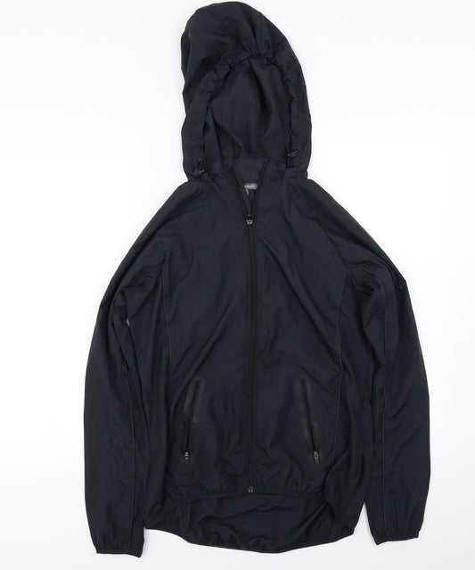 Additional front view of target active women’s black full zip hoodie, size UK 8