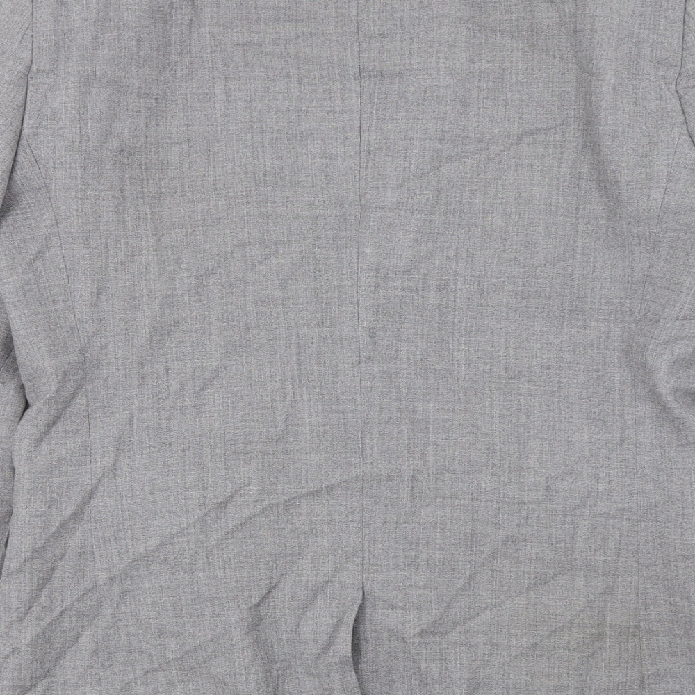 Brand and care label for NEXT women’s grey jacket blazer, size UK 38