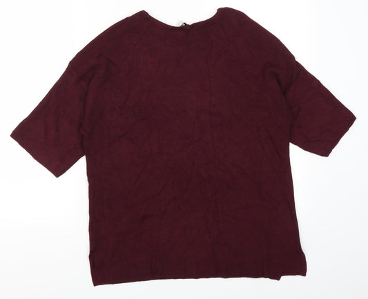 Warehouse Womens Red Pullover Jumper Size 6 - Burgundy