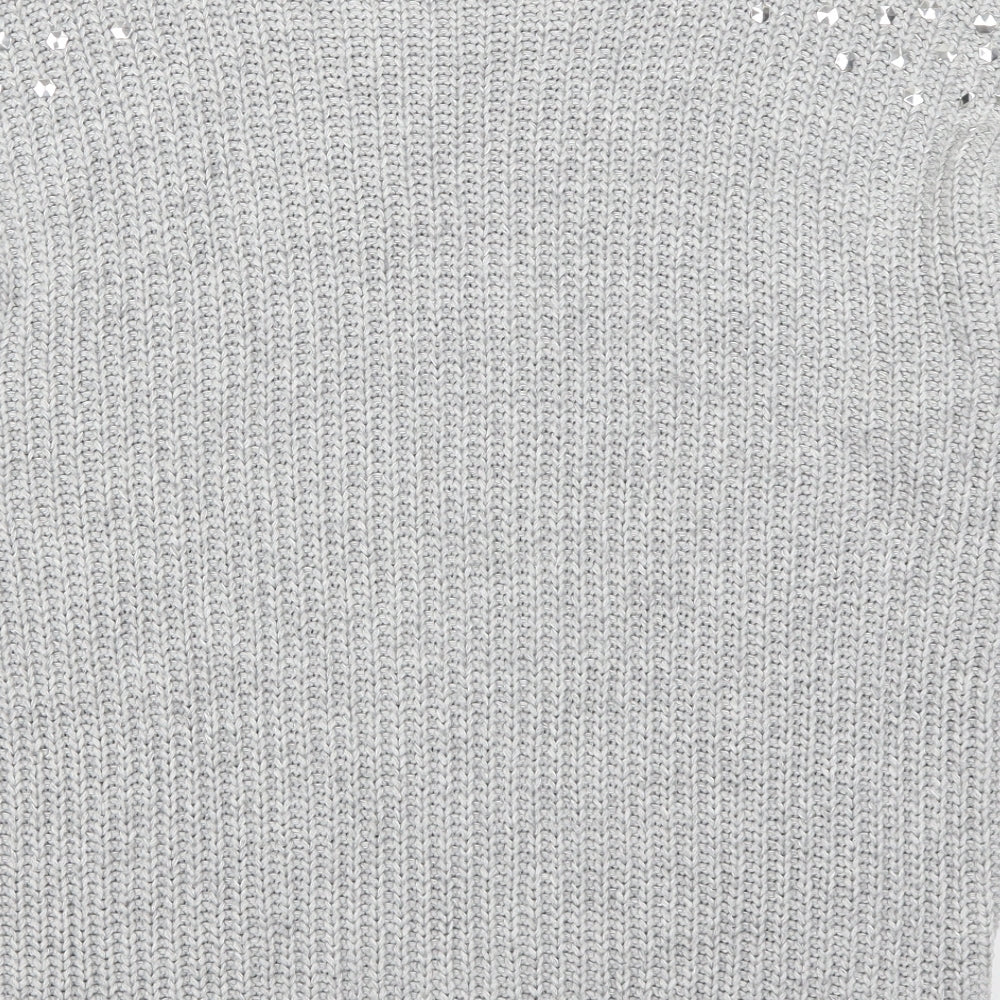 Brand and care label for Lou Lou women’s grey jumper, size M