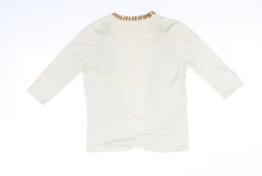Preworn Womens Beige Cardigan Jumper Size 10