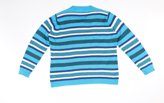 Ble Womens Blue Striped Pullover Jumper Size L