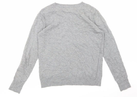 Weekend Womens Grey Basic T-Shirt Size 12