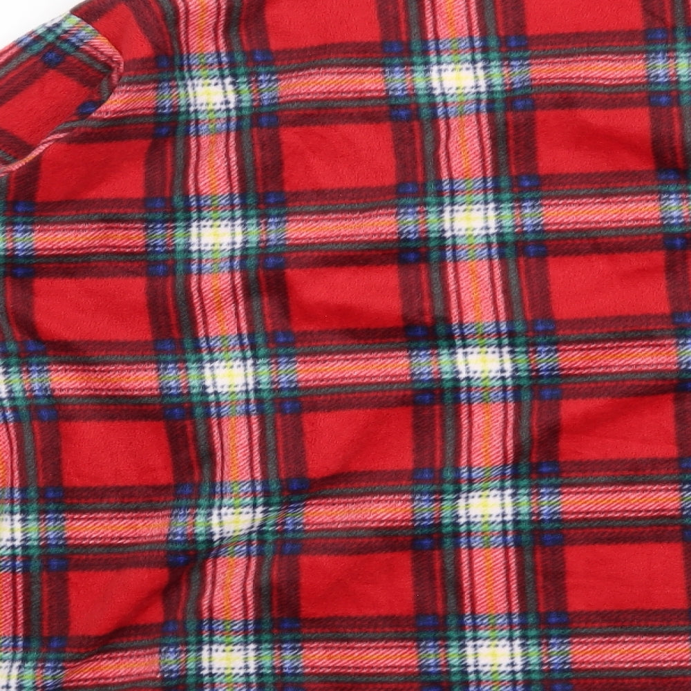 Brand and care label for Marks & Spencer women’s red check top pyjama top, size UK 20