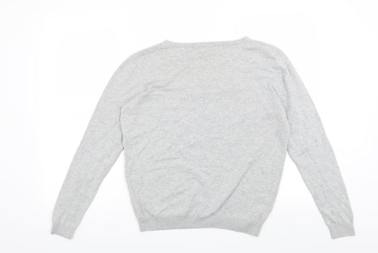 Peacocks Womens Grey Floral Pullover Jumper Size 10