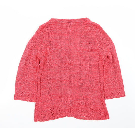 Evie Womens Red Cardigan Jumper Size 14