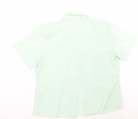Michael Gold Womens Green Basic Button-Up Size 18