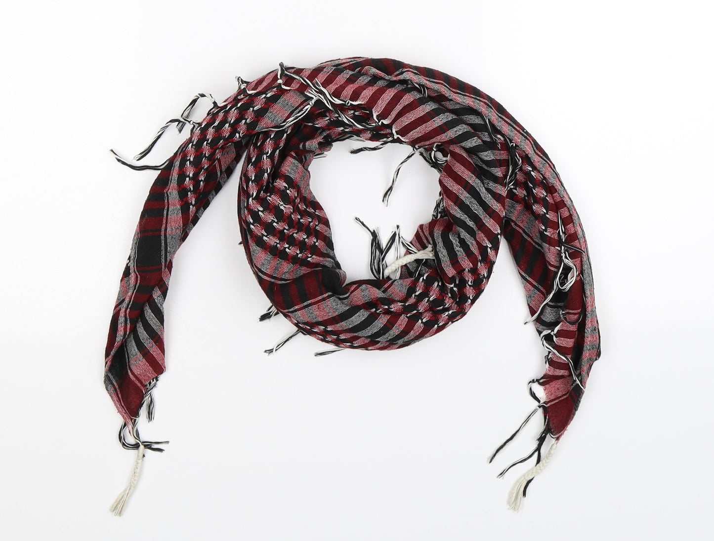 Preworn Womens Multicoloured Check Knit Scarf