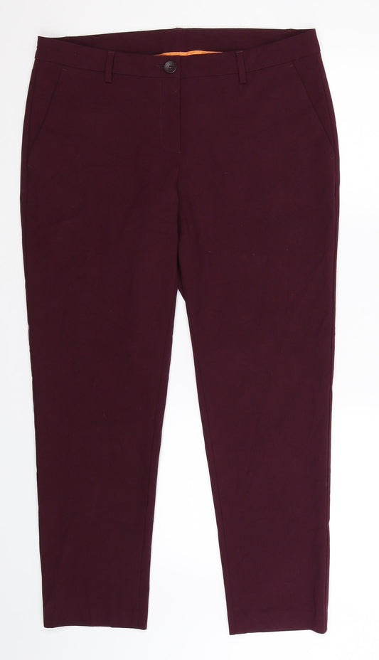 United Colors of Benetton Womens Purple   Trousers  Size 14 L28 in