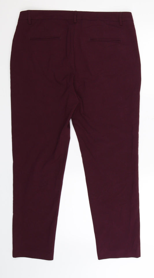 United Colors of Benetton Womens Purple   Trousers  Size 14 L28 in