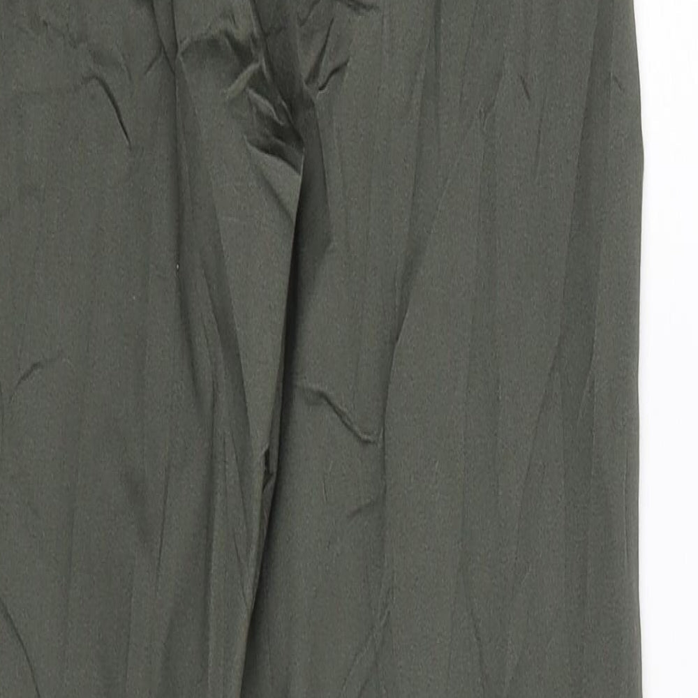 Brand and care label for H&M women’s grey trousers, size UK 10, 27-inch leg