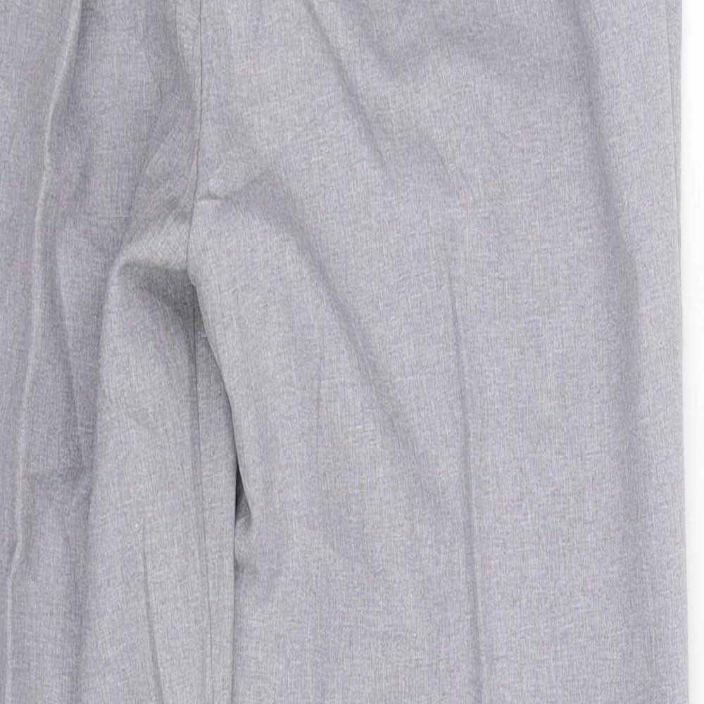 Brand and care label for Preworn women’s grey trousers, size UK 14, 28-inch leg