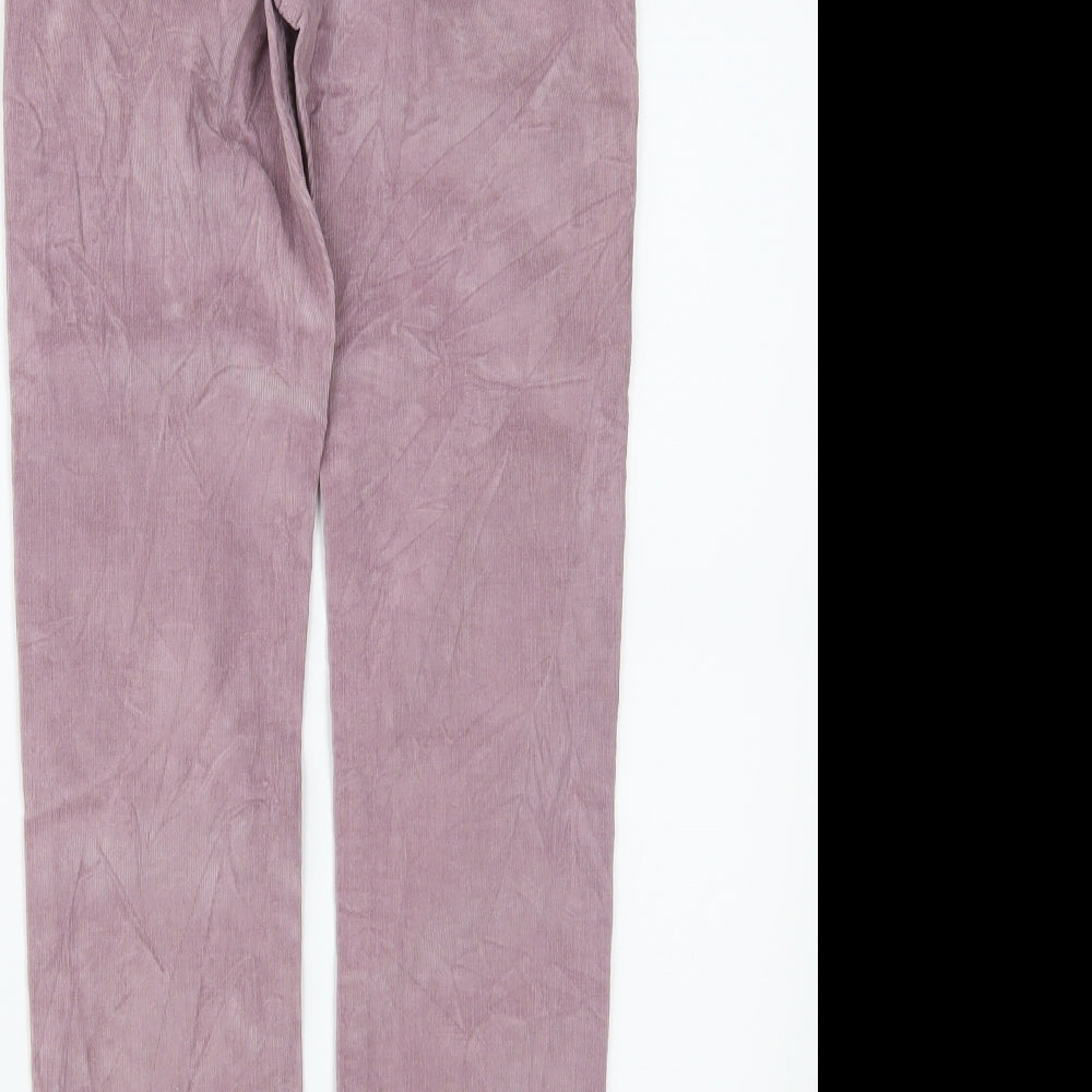 Brand and care label for John Lewis women’s purple skinny jeans, size UK 10, 24-inch leg