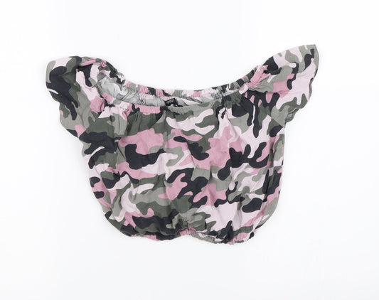 New Look Girls Multicoloured Camouflage Cropped Tank Size 12 Years