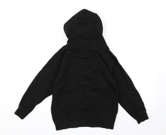 Just Hoods Boys Black Jersey Pullover Hoodie Size 7-8 Years - Dobre