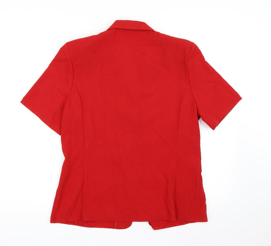 Antonia Womens Red Basic Blouse Size 14