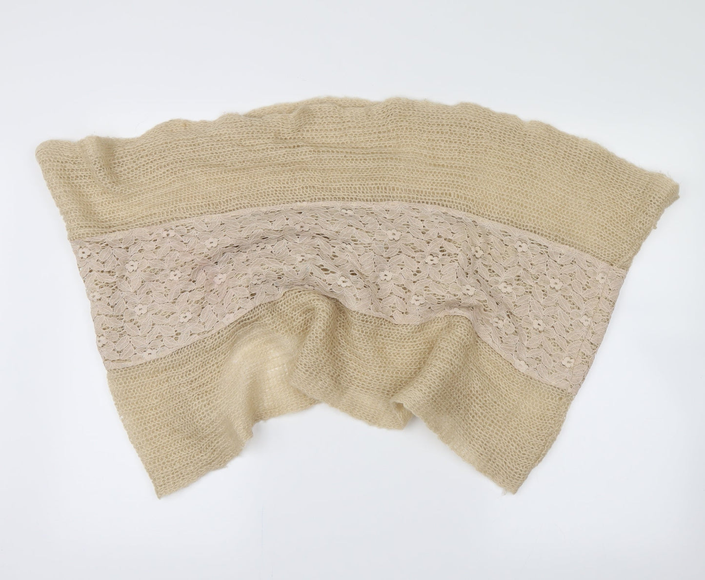 Front view of Preworn women’s beige floral scarf