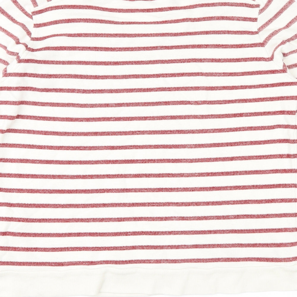 Marks and Spencer Womens White Striped Pullover Jumper Size 14