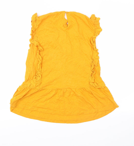 NEXT Girls Yellow Floral Basic Blouse Size 14 Years
