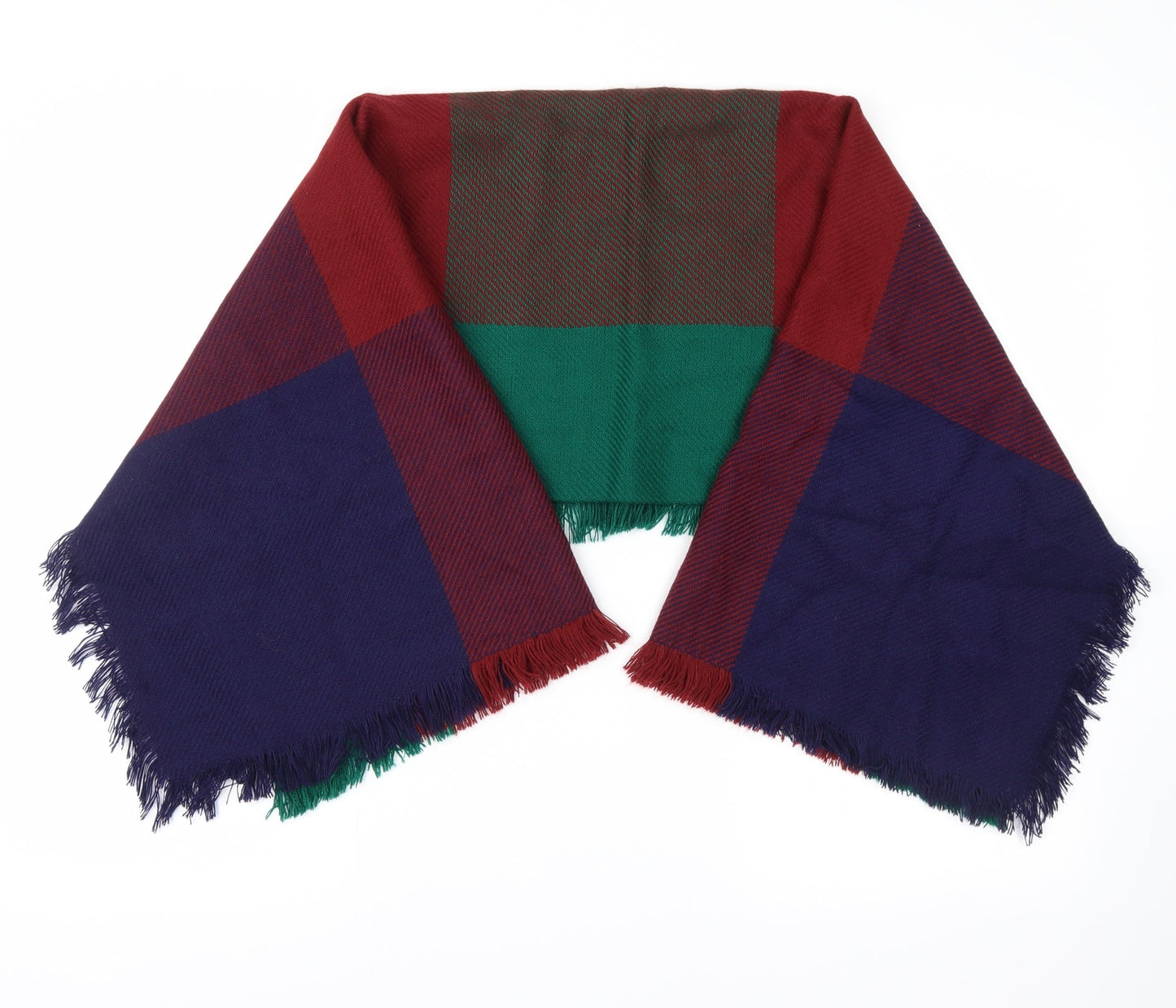 Preworn Unisex Red Plaid Scarf One Size