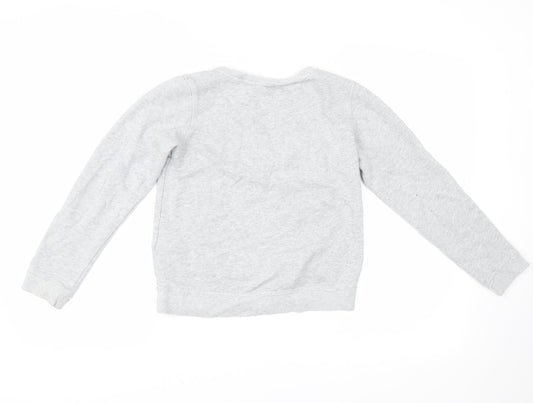 H&M Girls Grey Pullover Sweatshirt Size 10-11 Years - snowflakes