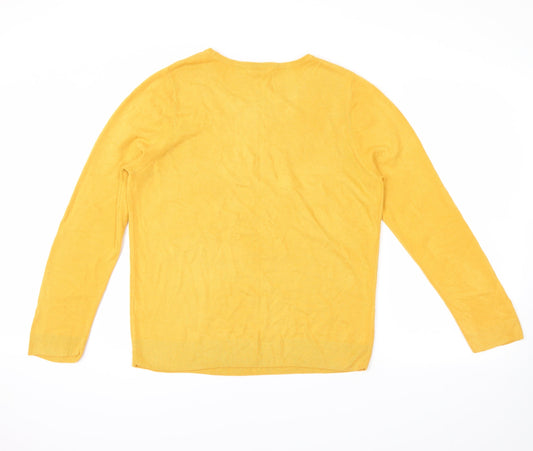 Love knitwear Womens Yellow Pullover Jumper Size 14
