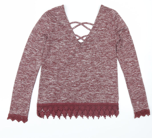 Miss Selfridge Womens Red Pullover Jumper Size 4
