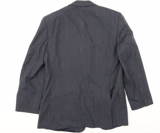 Preworn Mens Blue Herringbone Jacket Suit Jacket Size 38
