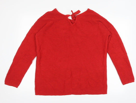 Emsara Womens Red Pullover Jumper Size L