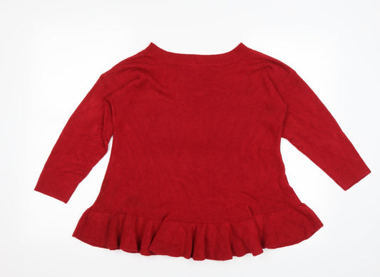 Papaya Womens Red Pullover Jumper Size 10