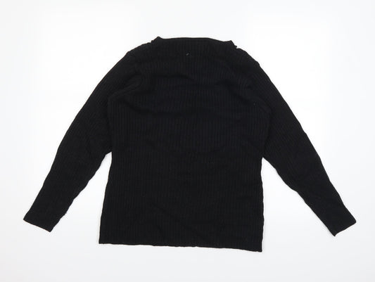 mode Womens Black Pullover Jumper Size 12