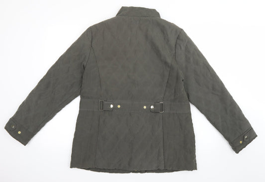 EWM Womens Green Quilted Jacket Size 12