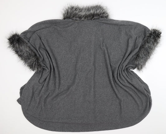 Very Womens Grey Knit Cape Jumper Size M