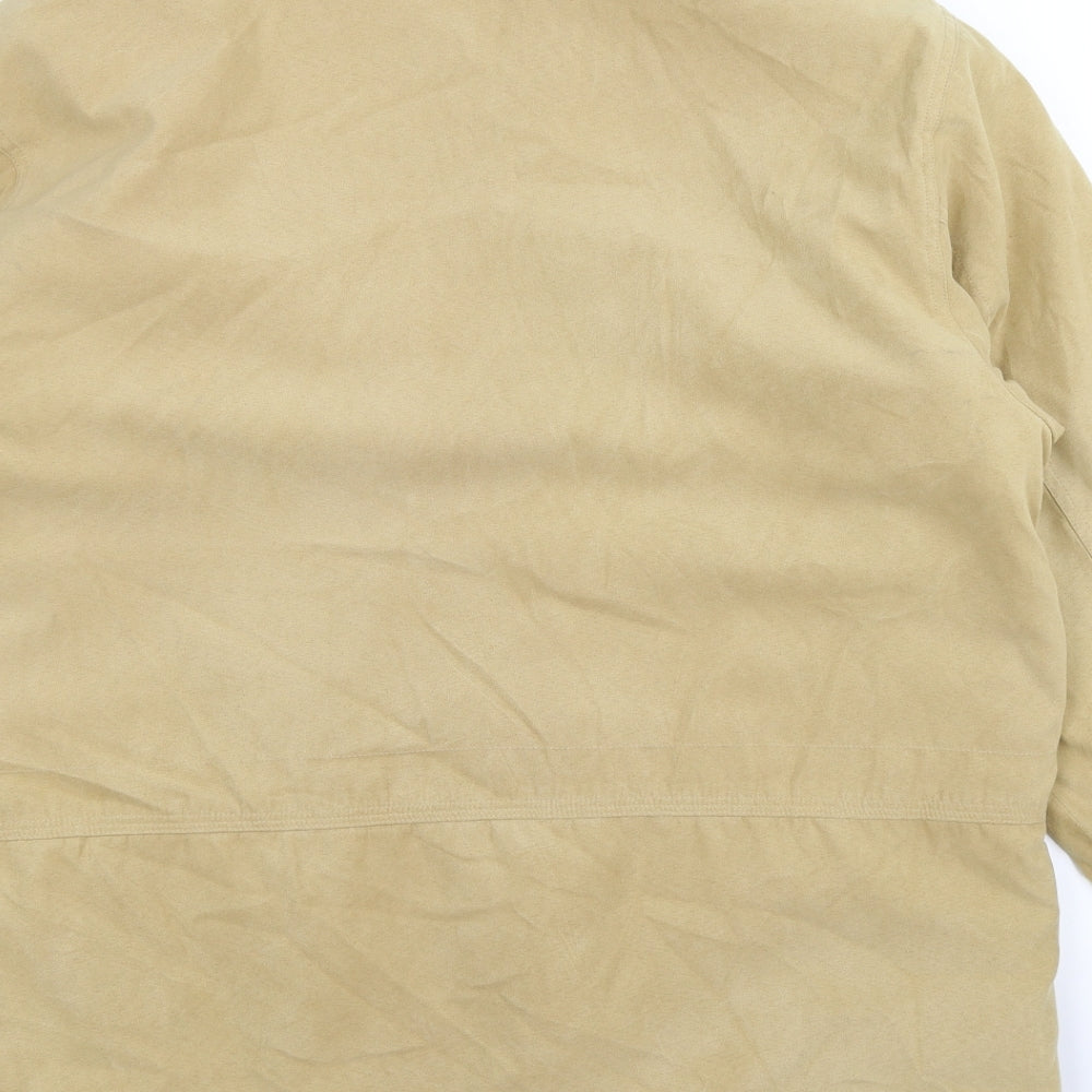 Brand and care label for beketex women’s beige velour pea coat coat, size UK 14, - faux suede