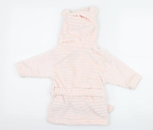 NEXT Girls Pink Fleece Kimono Robe Size 9-12 Months