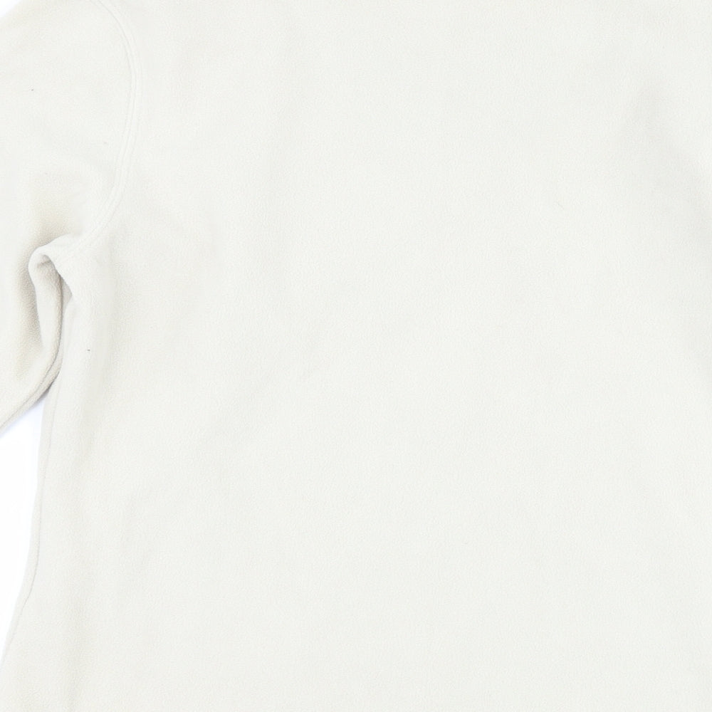 Brand and care label for Editions women’s beige fleece jumper, size UK 12