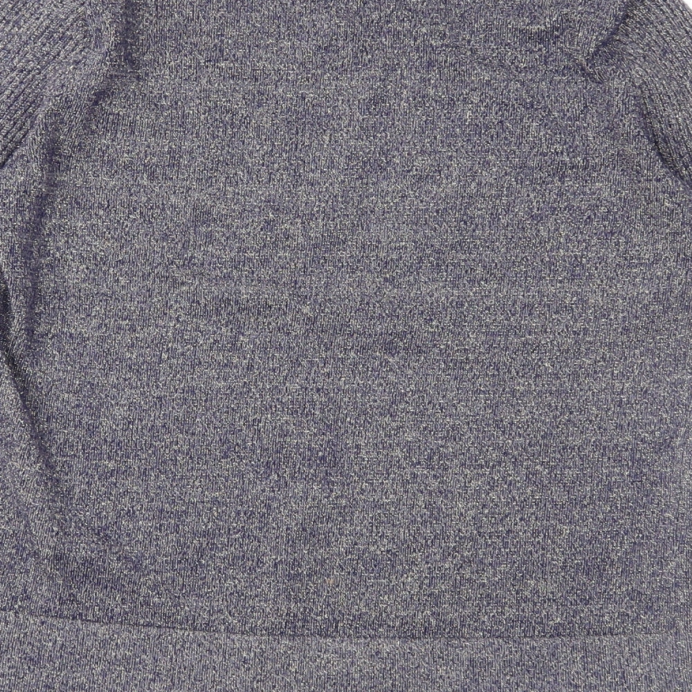 Brand and care label for BiBA women’s blue knit jumper, size S