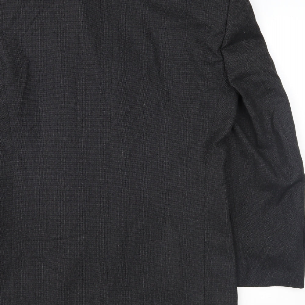 Brand and care label for Burton men’s grey jacket suit jacket, size 36