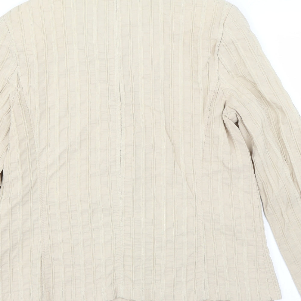 Lebek Womens Beige Jacket Blazer Size 12
