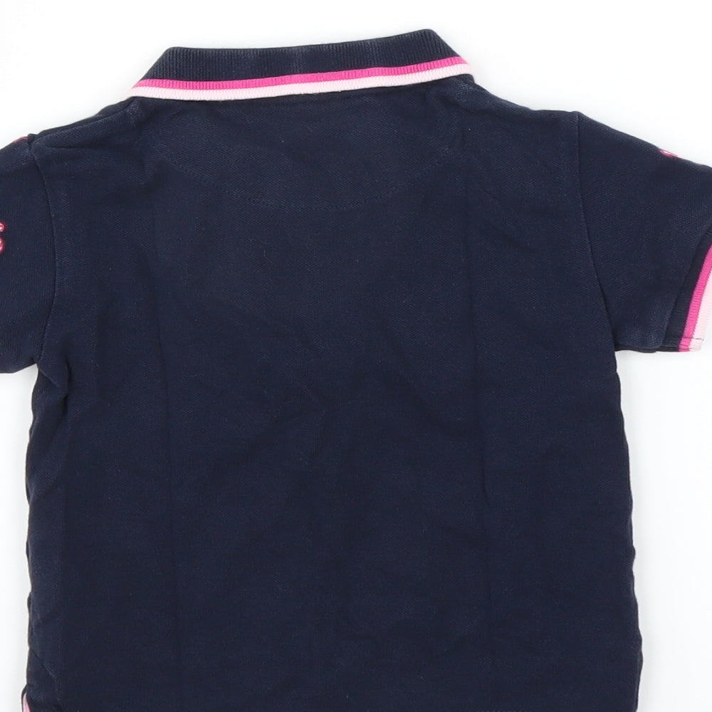 NEXT Girls Blue Basic Polo Size 12-18 Months - Flamingo print