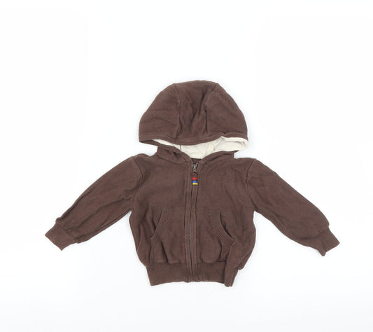 Additional front view of Mothercare Baby Brown Full Zip Jumper, size 6-9, Months