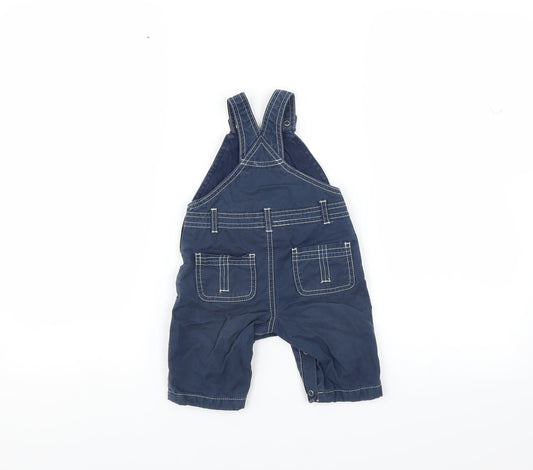 F&F Boys Blue Dungaree Outfit/Set Size 3-6 Months - boat embroidery