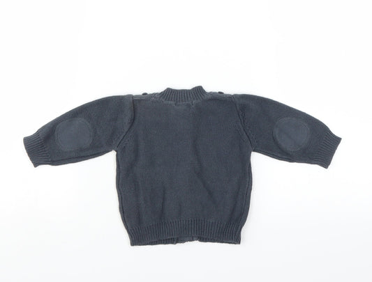 Vertbaudet Boys Blue Cardigan Jumper Size 6-9 Months