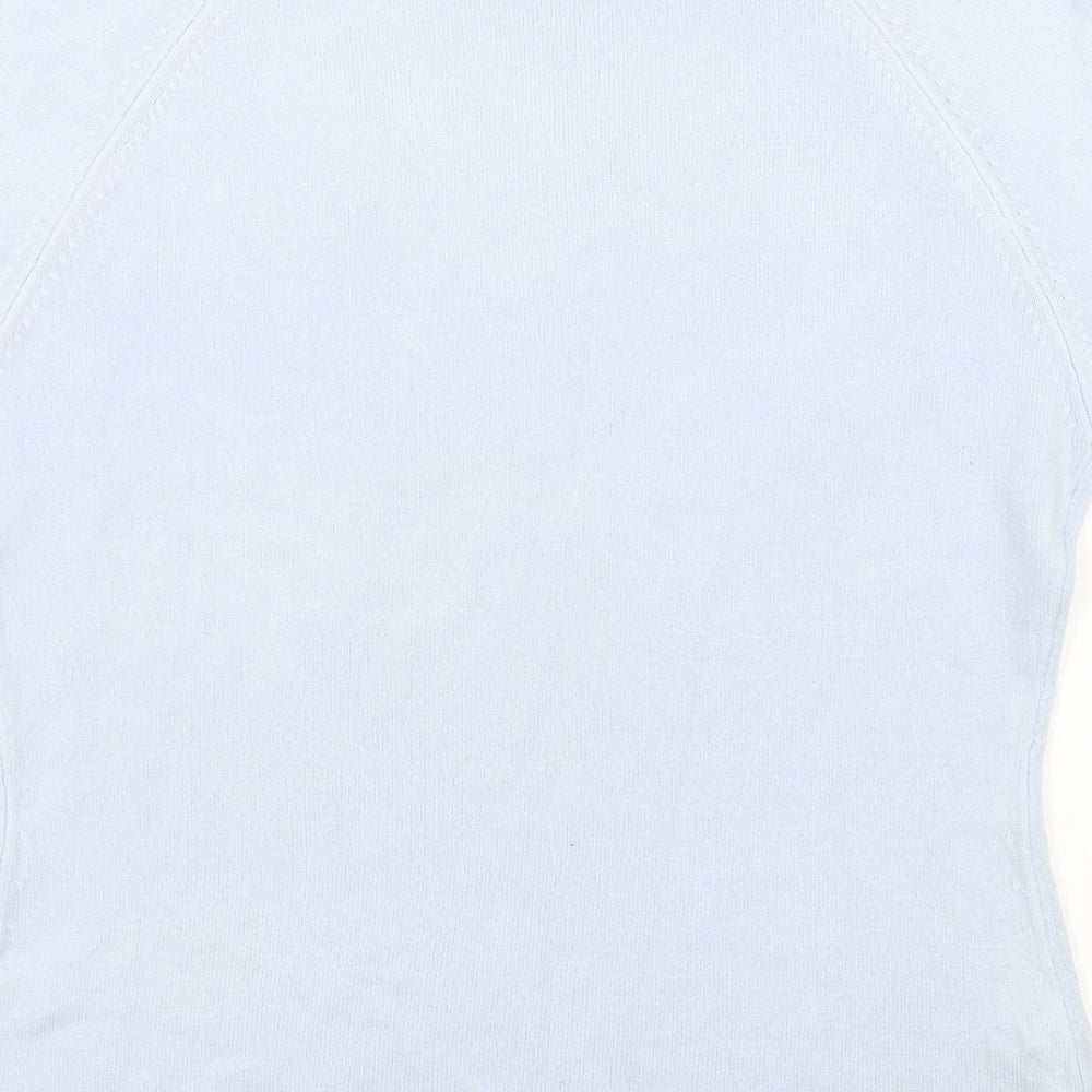 Brand and care label for Asda George women’s blue basic t-shirt, size UK 12
