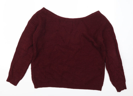 Missguided Womens Red Pullover Jumper Size M