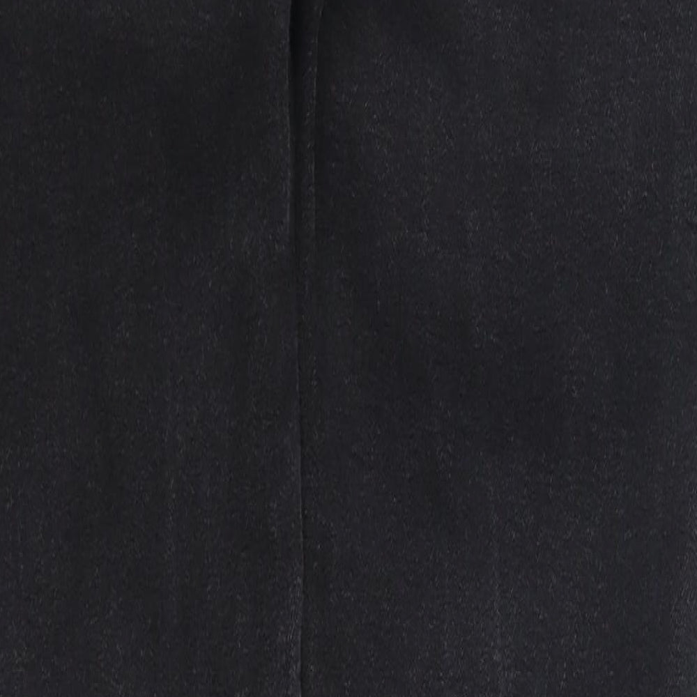 Brand and care label for Denim Co women’s black denim skinny jeans, size UK 10, 26-inch leg - heavily distressed