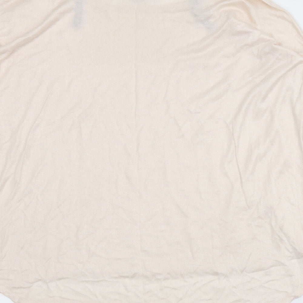 Brand and care label for H&M women’s beige jumper, size XS