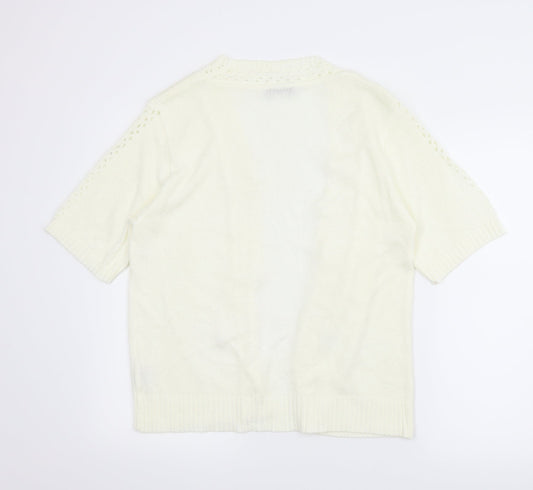 Ellie Louise Womens Ivory Cardigan Jumper Size M